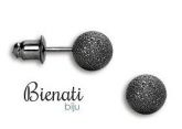 Cód. BP070 O - Brinco de bolinha com banho onix (6 mm)