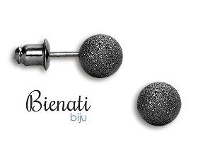 Cód. BP070 O - Brinco de bolinha com banho onix (6 mm)