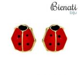 BS2597 - Brinco folheado a ouro em forma de uma joaninha com resina