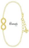 Cód. PU019 - Pulseira folheada a ouro com o símbolo do infinito