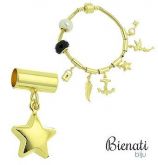Cód. PG006 - Berloque folheado a ouro em forma de estrela (Pandora inspired)