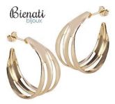 Cód. BM025 - Brinco de argola com chapa vazada dourado
