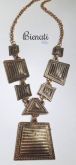 Cód. C072 - Colar com quadrados dourado