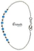 Cód. PU012 P - Pulseira com bolinha colorida e prateada
