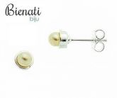 Cód. BP074 P - Brinco solitário folheado a prata c/ pérola sintética de 4 mm