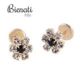 Cód. BP052 - Brinco folheado a ouro com pedras de strass