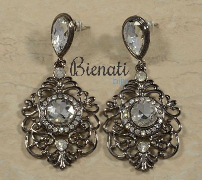 Cód. BM046 P - Brinco prata com pedra transparente