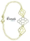 Cód. PU005 - Pulseira folheada a ouro com detalhe prateado