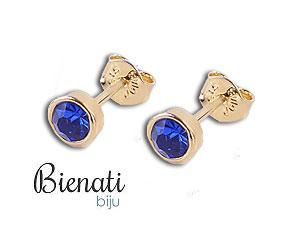 Cód. BP007 - Brinco de bolinha com pedra de strass