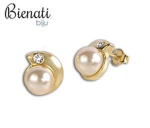 Cód. BS2339 - Brinco c/ pérola sintética e pedra de strass