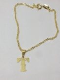Cód. PL002 - Pulseira torcida com pingente letra