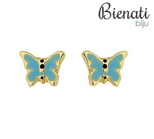 BS2600 - Brinco folheado a ouro em forma de uma borboleta