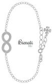 Cód. PU019 P - Pulseira folheada a prata com o símbolo do infinito