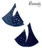 BP085 PT - Brinco Pequeno Preto com Detalhe em Strass Preto