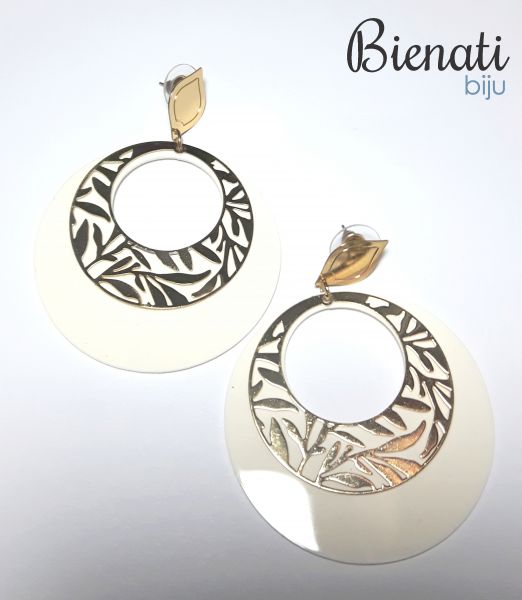 BG067 - Maxi Brinco Circulo Acrílico Branco