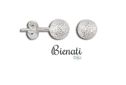 Cód. BS0640P - Brinco de bolinha folheado a prata (6 mm)
