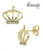 Cód. BS2475 - Brinco folheado a ouro em forma de corôa c/ 4 pedras de zircônia