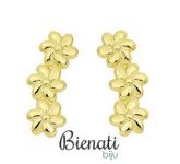 BS2594 - Brinco folheado a ouro composto por três flores