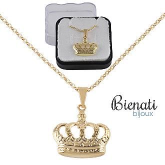 Cód. C001 - Colar com pingente de coroa folheado a ouro