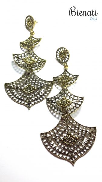 BG064 - Maxi Brinco 3 partes Sino - Dourado Velho