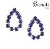 Cód. BS2344 P Brinco folheado a prata com pedras de strass em forma de gota