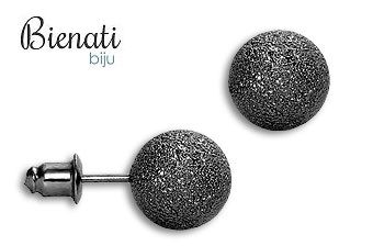 Cód. BS2400 O - Brinco de bolinha com banho onix (10 mm)