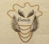 C063 - Conjunto de colar e brinco com detalhe em asas de anjo