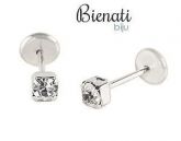 Cód. BP001 P - Brinco baby folheado a prata 2,5mm