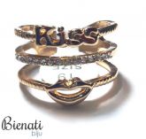 Cód. AN040 - Anel 3x1 Kiss Dourado