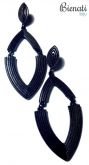 BG086 PT - Brinco Preto Oval - 2 Partes