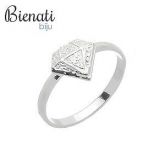 Cód. AN0460 P - Anel de falange (ou infantil) folheado a prata c/ adorno em forma de diamante