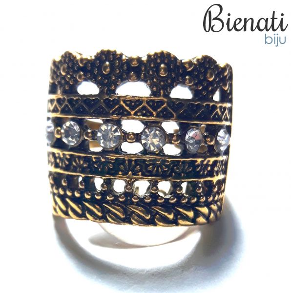 Cód. AN047 - Anel Dourado com detalhes em Strass