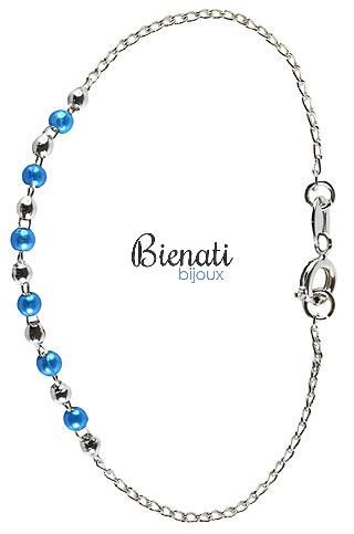 Cód. PU012 P - Pulseira com bolinha colorida e prateada