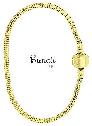 Cód. PU028 - Pulseira Pandora inspired folheada a ouro